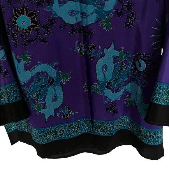 SILK Diane Von Furstenburg  Elegant Vibrant Art To Wear Tunic Blouse Top Small - Picture 8 of 11